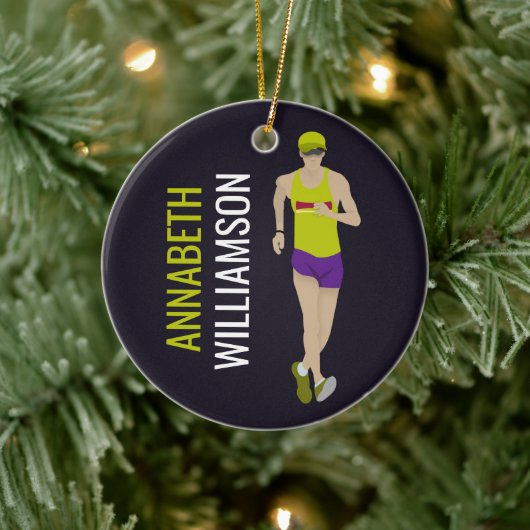Race Walking Keramisch Ornament (Boom)