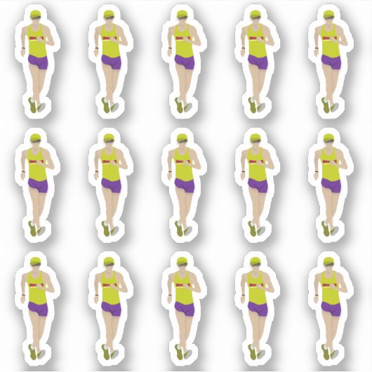 Race Walking Sticker (Voorkant)