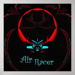 Raceauto 1 van de lucht Poster