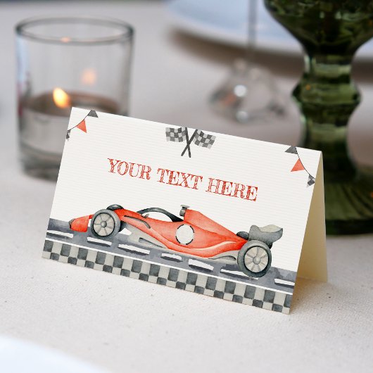 Raceauto 1e Verjaardag Tent Place Card