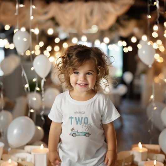 Raceauto 2e verjaardag kinder shirts