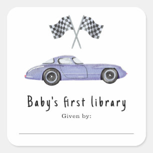 Raceauto - Baby's eerste bibliotheek Vierkante Sticker