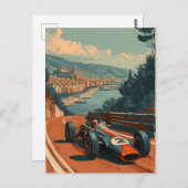  raceauto in Barcelona Briefkaart (Voorkant / Achterkant)