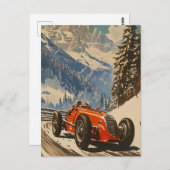 raceauto in de Alpen Briefkaart (Voorkant / Achterkant)