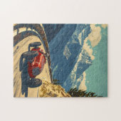  raceauto in de Alpen Legpuzzel (Horizontaal)