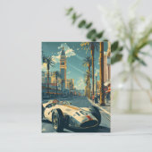 raceauto in Las Vega Briefkaart (Staand voorkant)