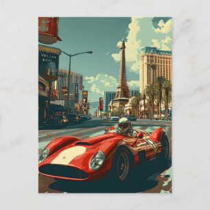  raceauto in Las Vegas Briefkaart
