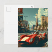 raceauto in Las Vegas Briefkaart (Voorkant / Achterkant)