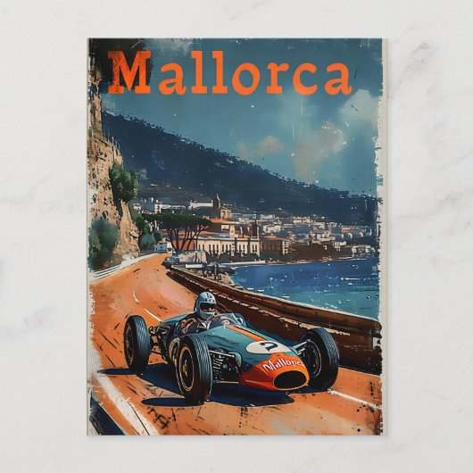 raceauto in Mallorca Briefkaart (Voorkant)