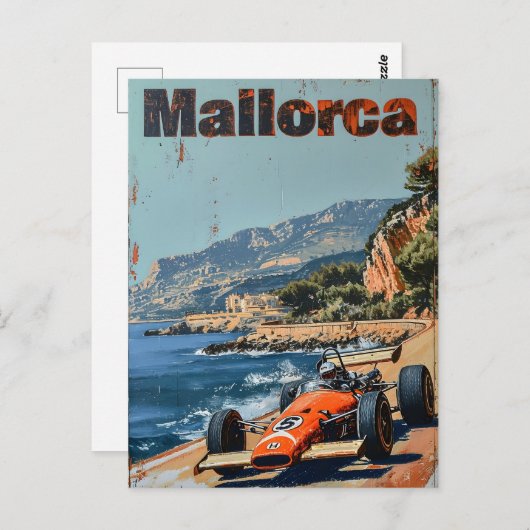 raceauto in Mallorca Briefkaart (Voorkant / Achterkant)