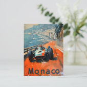  raceauto in Monaco kunst Briefkaart (Staand voorkant)