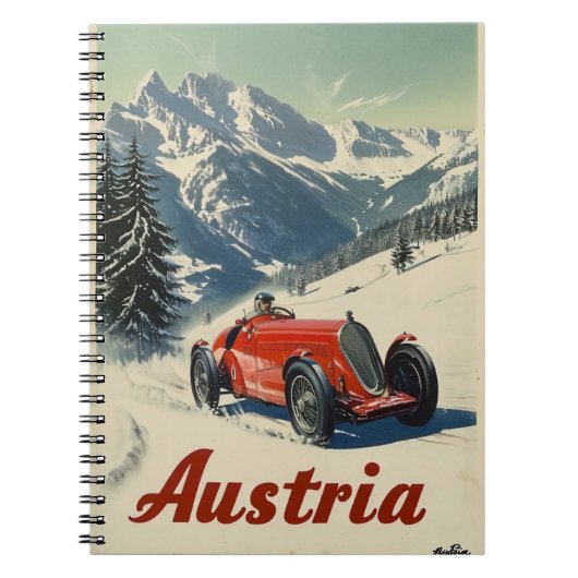 raceauto in Oostenrijk Notitieboek (Voorkant)