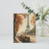 raceauto in Parijs Briefkaart (Staand voorkant)