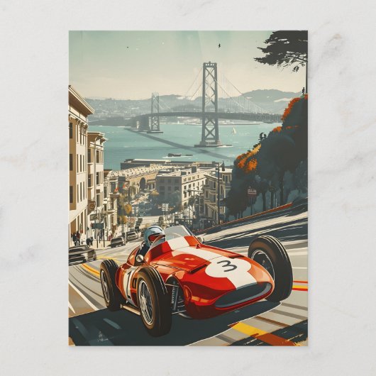  raceauto in San Francisco Briefkaart (Voorkant)