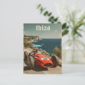  raceauto op Ibiza Briefkaart (Staand voorkant)