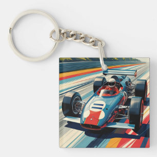 raceauto T-shirt Klassieke Motorsport App Sleutelhanger