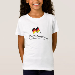 Raceauto-tekening met Duitse vlag T-shirt