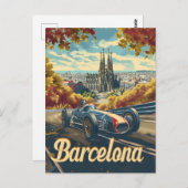 raceauto van Barcelona Briefkaart (Voorkant / Achterkant)