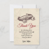 raceauto , verjaardag , baby shower , dank je wel bedankkaart (Voorkant)