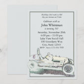  raceauto / verjaardagsuitnodiging kaart (Voorkant / Achterkant)
