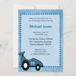 Racecar Invitation Anniversaire