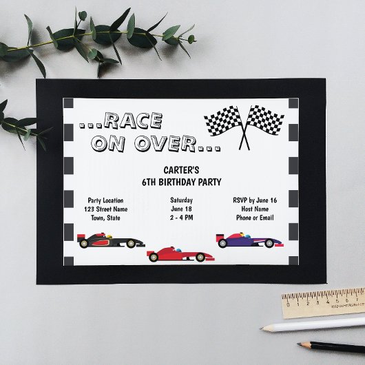 Racecar Invitation Anniversaire