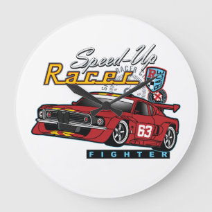 Racecar _ Motor 12 Grote Klok