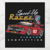 Racecar _ Motor 12 Wijn Etiket (Enkel label)