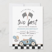 Racecar Verjaardag Uitnodiging Tweede Verjaardag A (Voorkant)