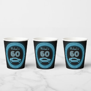 Racecars - Black & Blue - Masculine Celebration Papieren Bekers