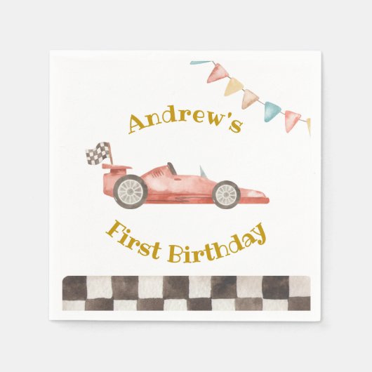 Racecartriepapier Napkin Servet (Voorkant)