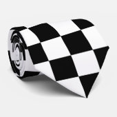 Racefaciliteitscontrolepatroon groot zwart stropdas (Opgerold)