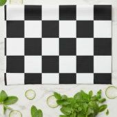 Racefaciliteitscontrolepatroon groot zwart theedoek (Gevouwen)