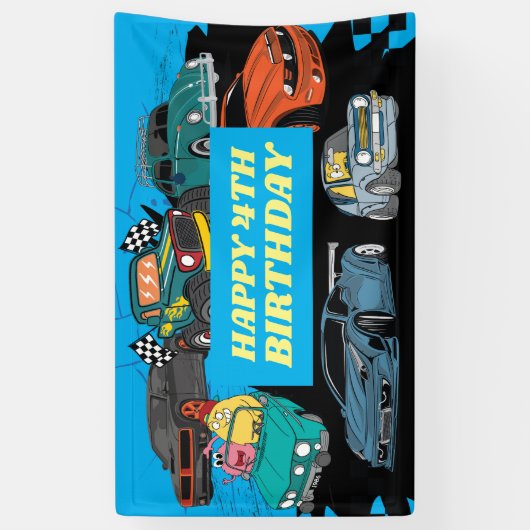 Racefeedbackdrop, surffeest, auto spandoek (Verticaal)