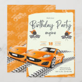 Racefietsje Birthday Invitation Kaart (Voorkant / Achterkant)