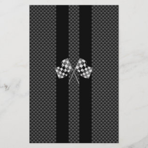 Raceflakken op stripes Carbon Fiber-achtige stijl Briefpapier