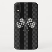 Raceflakken op zwarte strippes Case-Mate iPhone case (Achterkant)