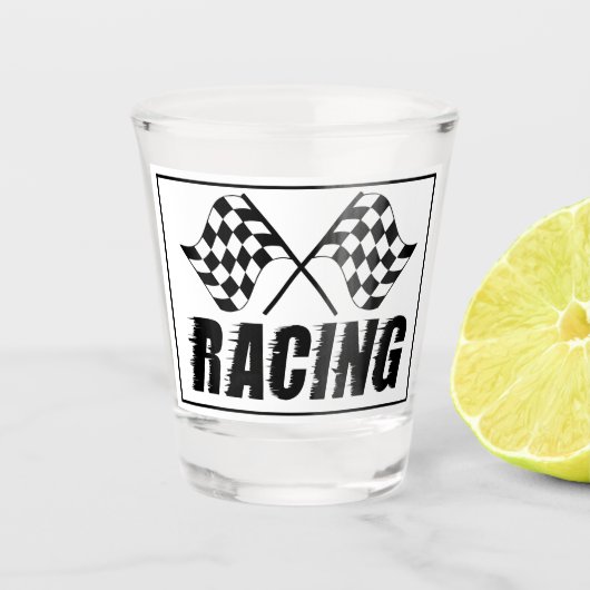 Raceflakken Shot Glas (Voorkant)