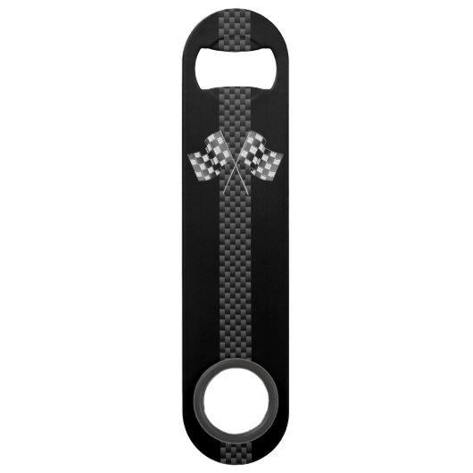 Racefluiken in koolstofvezelstijldecor speed flessenopener (Voorkant)