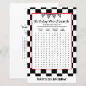 Racefmoederlijk spel met racewagens (Voorkant / Achterkant)