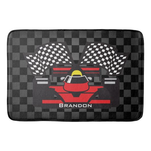 Racefunctionaris voor ontwerp van racebus badmat (Voorkant)