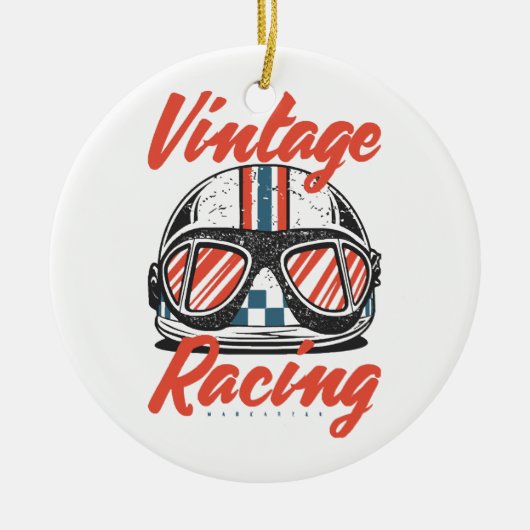 Racehelm Keramisch Ornament (Voorkant)