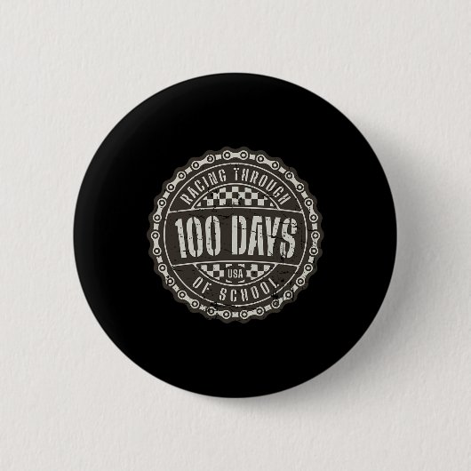 Racen door 100 dagen van school - Motorcycle Dir Ronde Button 5,7 Cm (Voorkant)