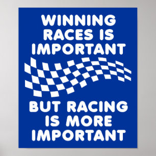 Racen is Belangrijker Dirt Bike Motocross Bord Poster