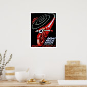 Racen motorfietsen op snelheid, oude poster (Keuken)
