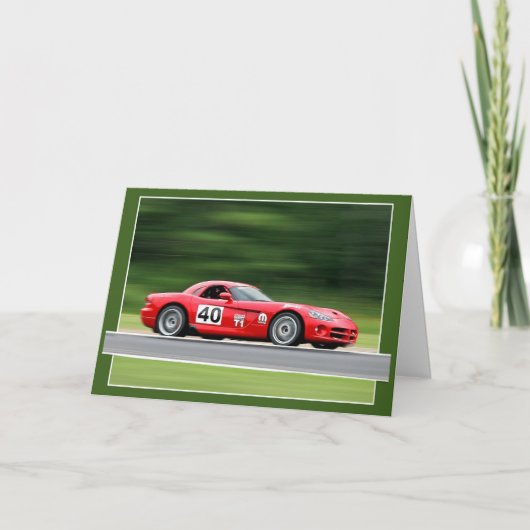 Racen naar verjaardag 40 kaart (Voorkant)