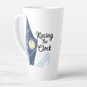 Racen op de klok latte mok (Linkerhoek)