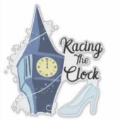 Racen op de klok sticker (Voorkant)