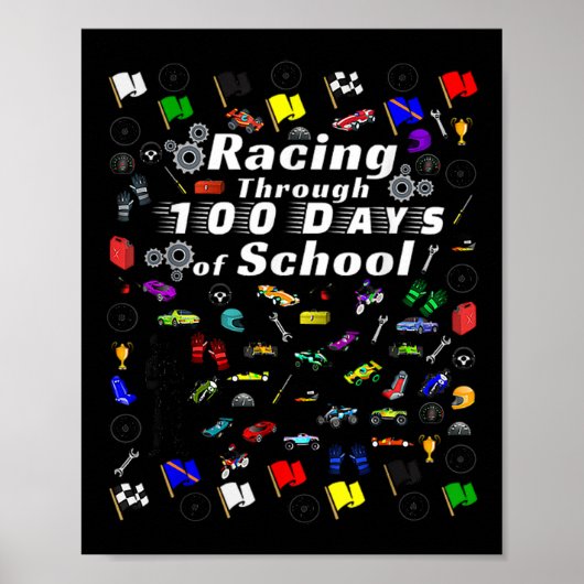 Racen tot 100 dagen van de schoolrasauto die men a poster (Voorkant)
