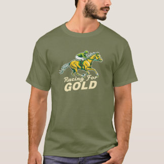 Racen voor Gold Horse Jockey Design T-shirt